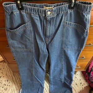 NWT Madewell denim pull on loose flare pants xl